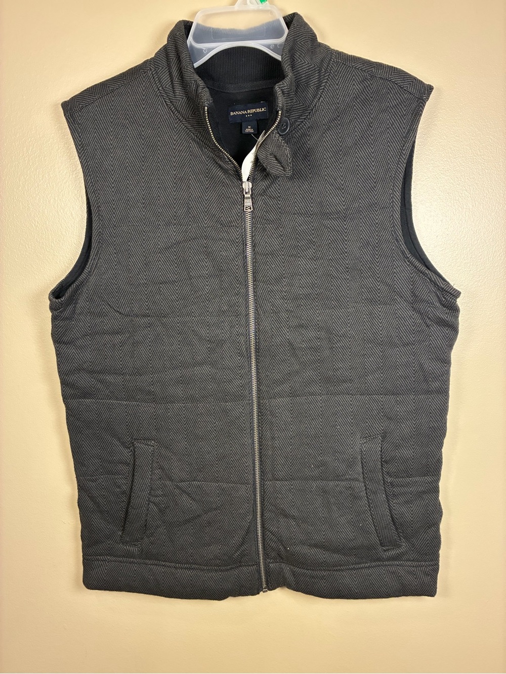 Banana Republic Full Zipper Quilted Herringbone Vest